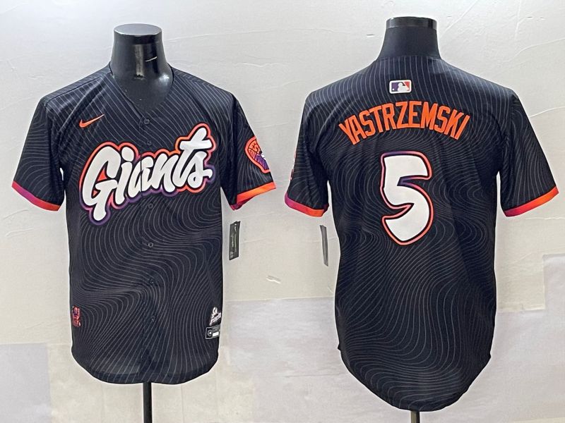 Men San Francisco Giants 5 Yastrzemski Black Joint Name 2025 Nike MLB Jersey style 31